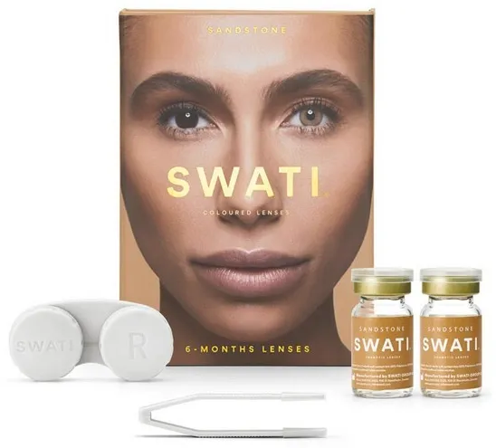 SWATI - Fargede kontaktlinser 6 måneder Sandstone